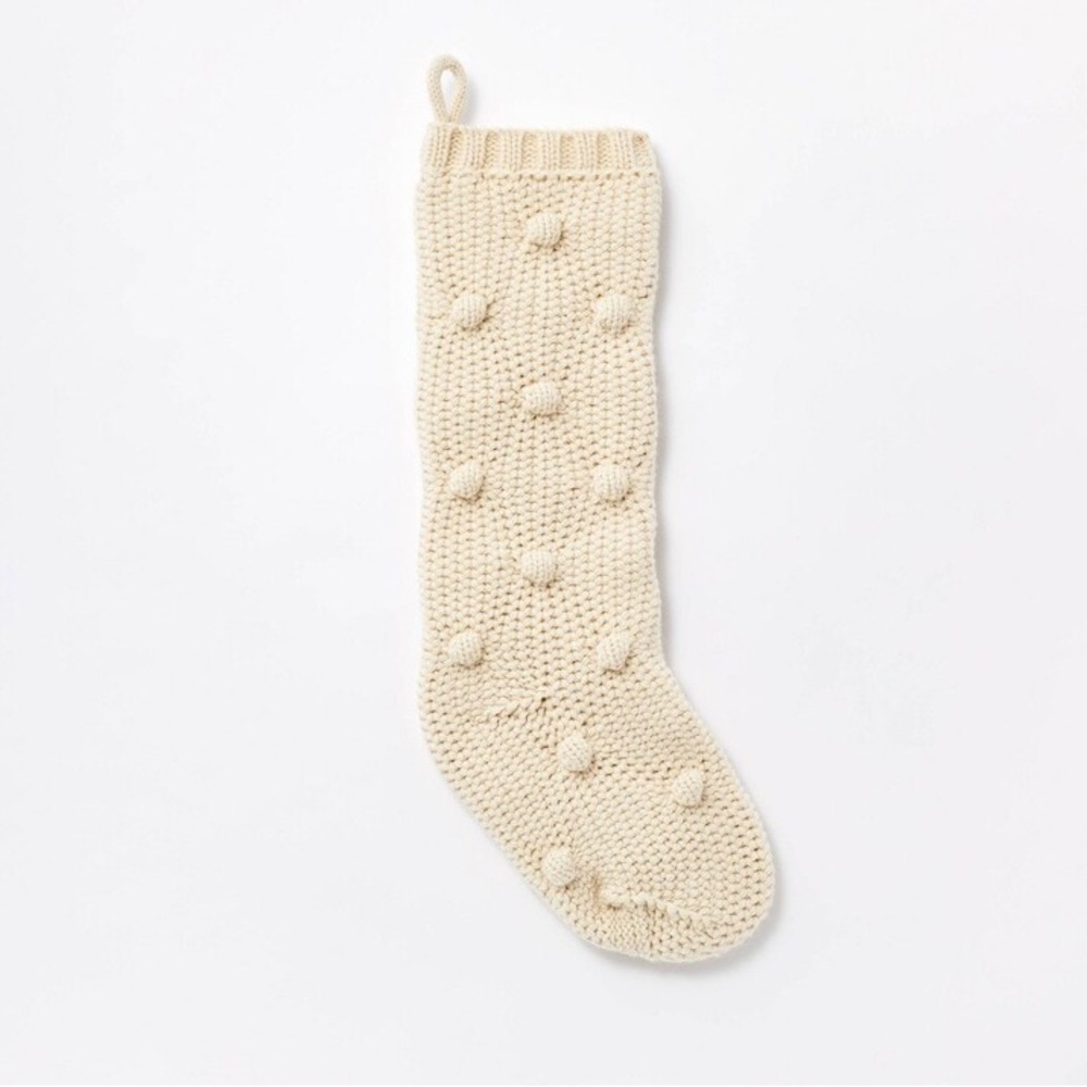NWT Target Threshold designed w/Studio McGee Bobble Knit Holiday Stocking Cream